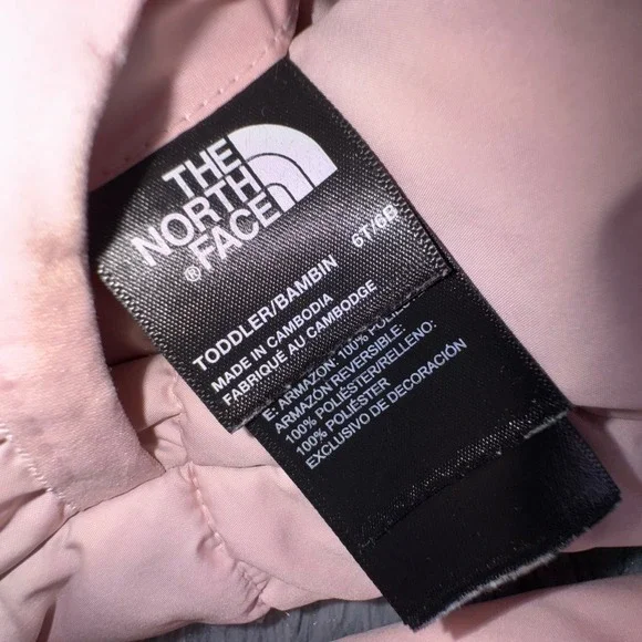 The North Face Reversible Pettit Jacket Girl's 6T Pink‎ Heatseeker Eco Hooded